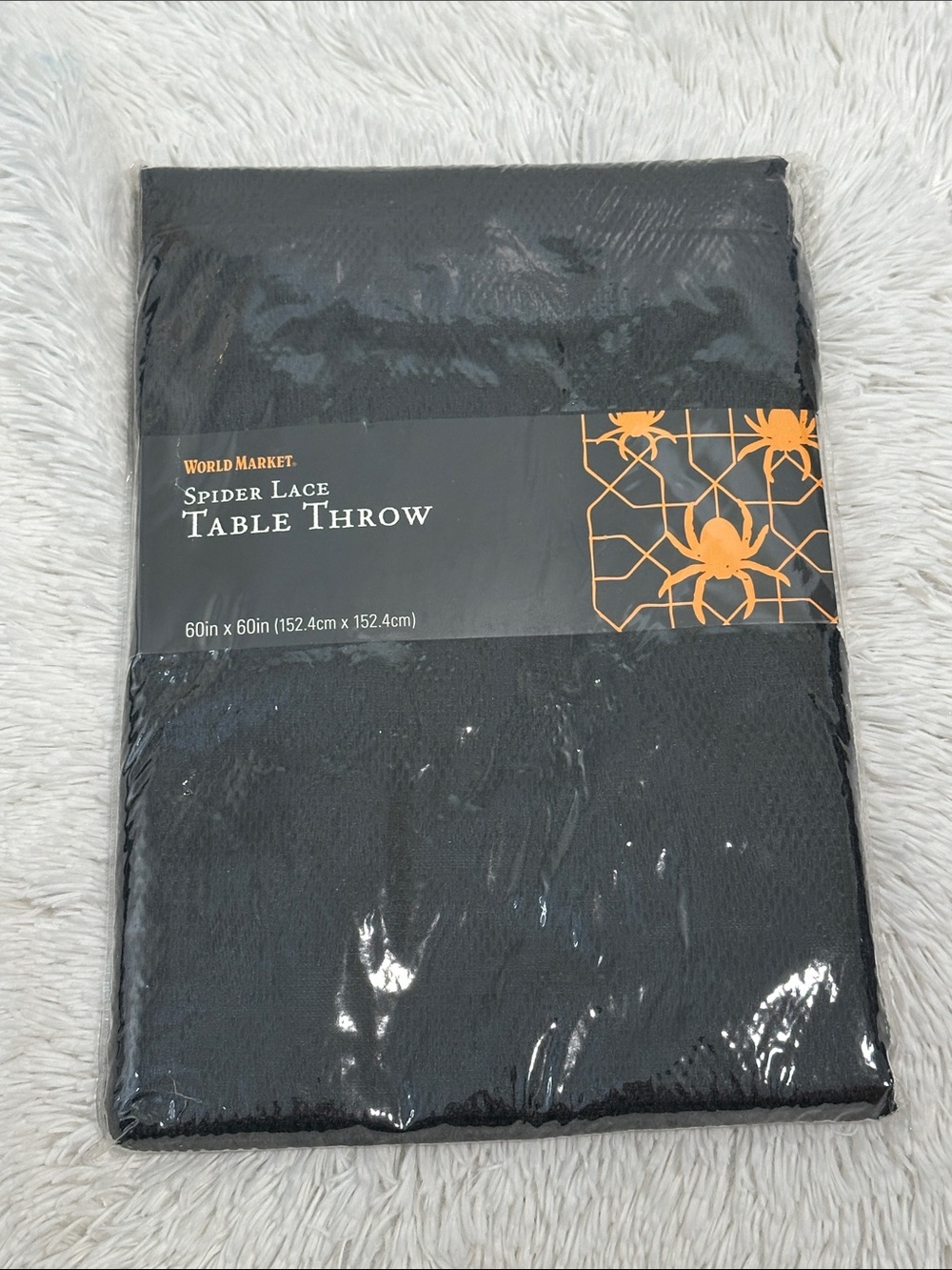 🥕 NWT World Market Lace Halloween Table Cloth 60”x60”